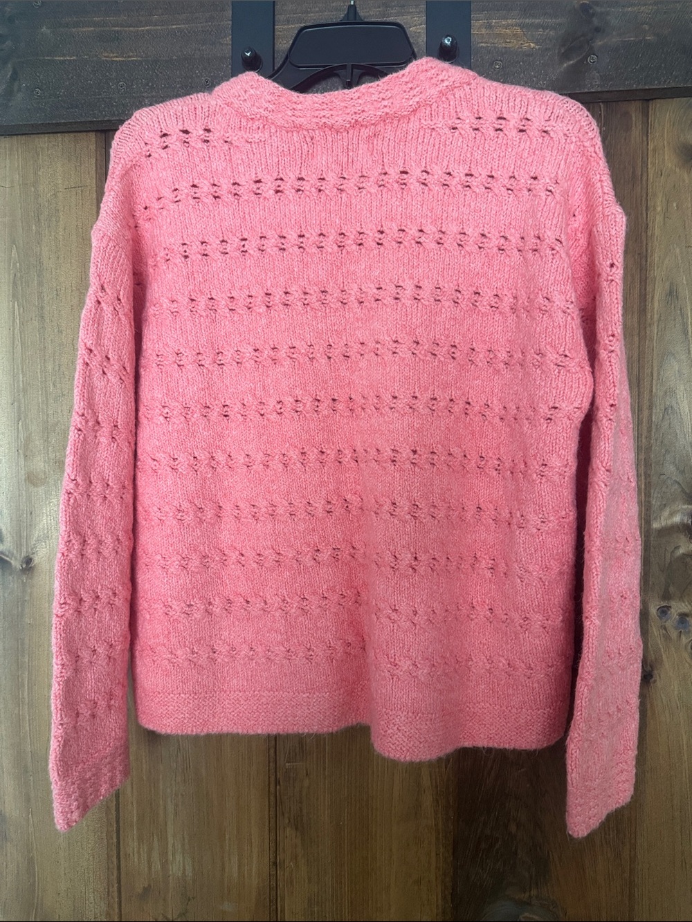 Old Navy Pink Openwork Crewneck Sweater - Picture 3 of 4